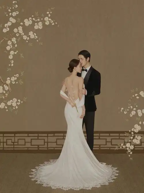 国风工笔画婚纱照78将爱意融入画笔轻刻情意