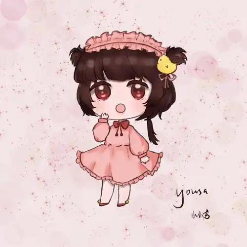 泠鸢同人#是之前画的公主裙草图的q版,不知道还有没有人记得了,画