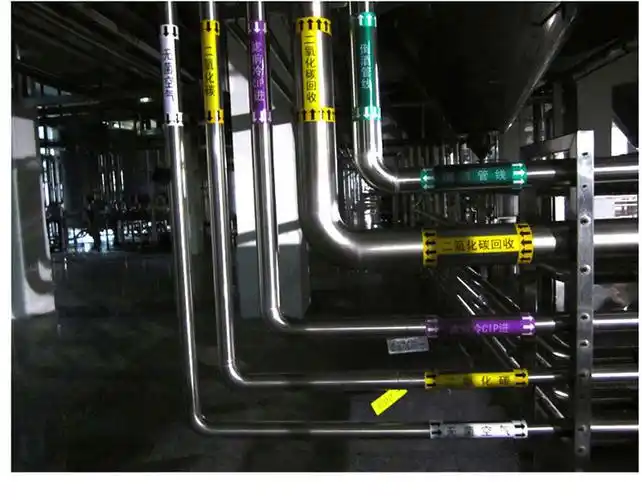 燃气管道标识贴纸贴牌介质流向箭头指示反光膜压缩空气化工厂警示牌