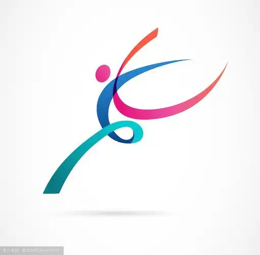 抽象人体形象标识设计健身馆健身