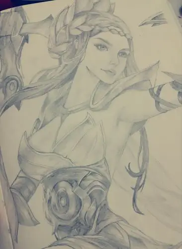 王者荣耀 英雄 虞姬 手绘