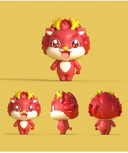 3d立体卡通形象吉祥物动漫造型三视图公仔人设玩偶设计