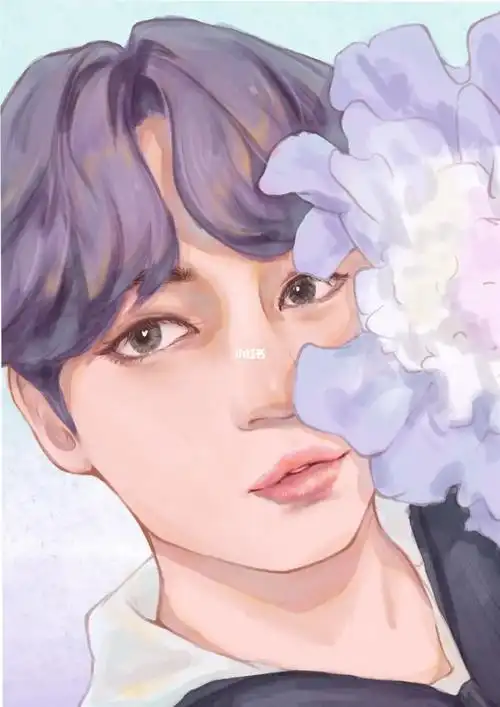 唯美的紫色#防弹少年团   #bts  #田柾国  #画画  #procreate