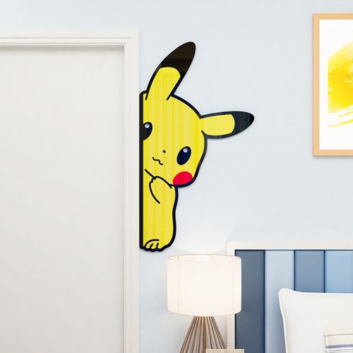 皮卡丘贴纸儿童卡通3d立体墙贴宠物小精灵宝宝卧室儿童房装饰门贴