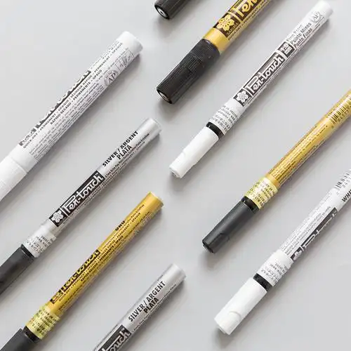 1支包邮 日本sakura樱花油漆笔金色银色白色高光笔补漆手绘签名笔手绘