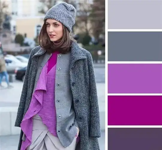 紫色 灰色紫色和白色组合是最常见的,白色的明度是所有颜色里面最