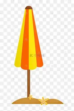 手绘彩色遮阳伞插画