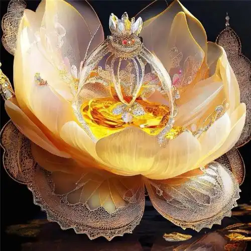 金色莲花好运头像 金闪闪带来好运的莲花头像图片_风水头像_头像屋