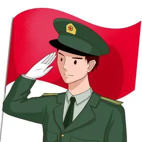 卡通军人敬礼