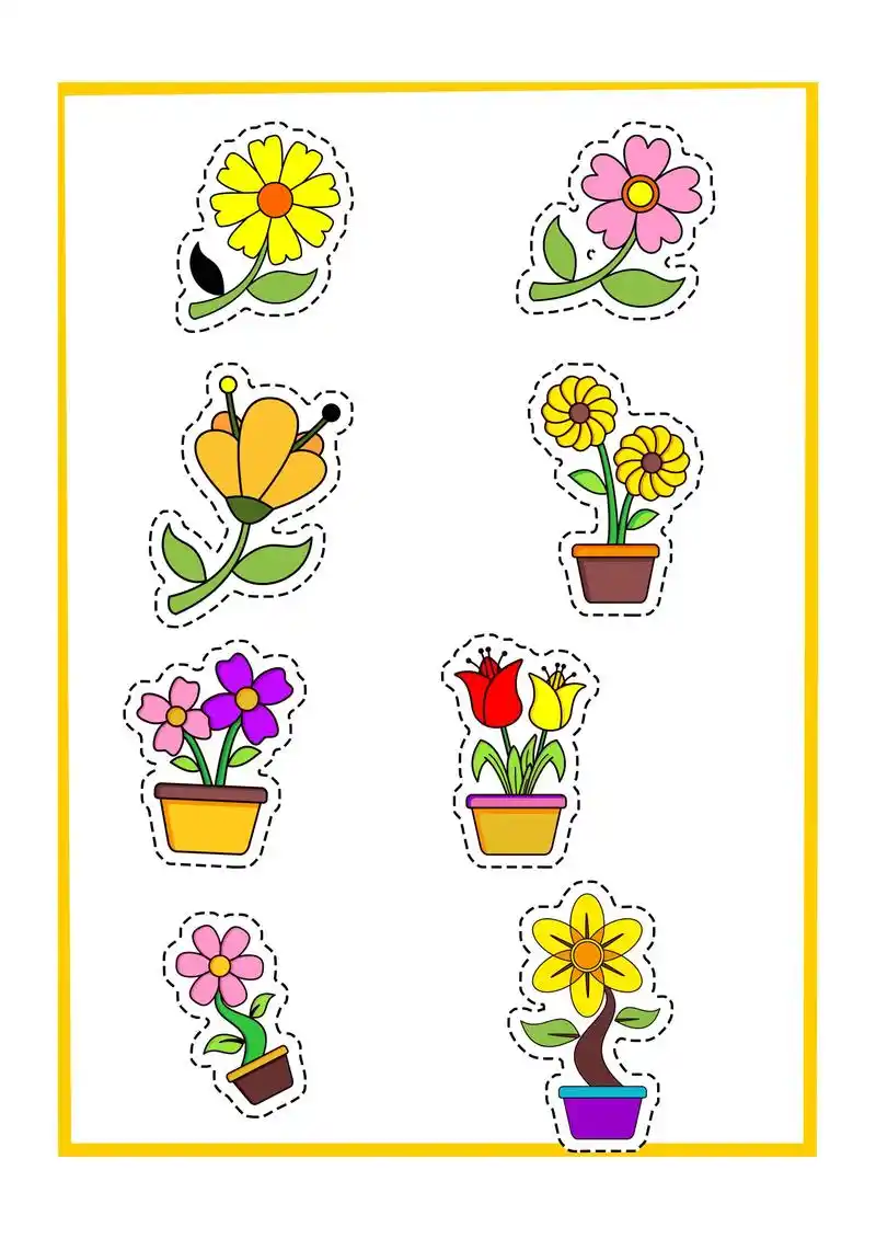 幼儿园卡通花朵剪纸素材.#幼儿园 #幼儿园老师 #幼儿园剪纸 - 抖音