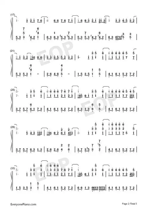 我爱他-下一站幸福主题曲双手简谱预览2