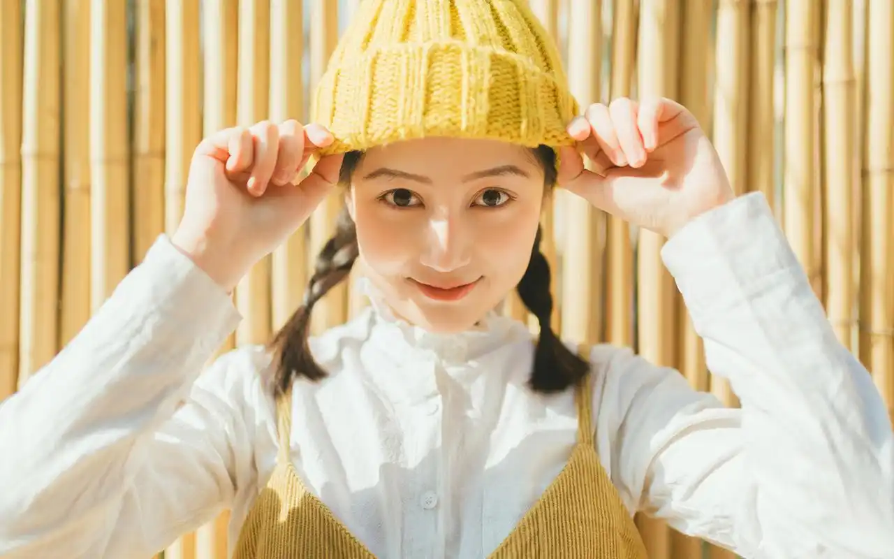 小清新日系美少女户外写真图片桌面壁纸