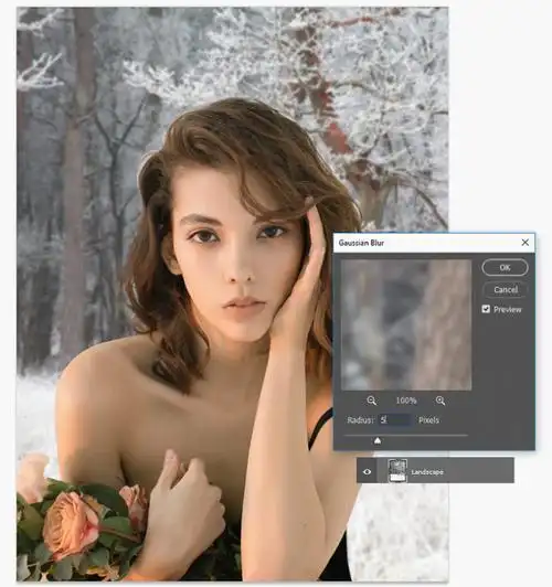 ps教程多张图像合成一张美人鹿自拍照