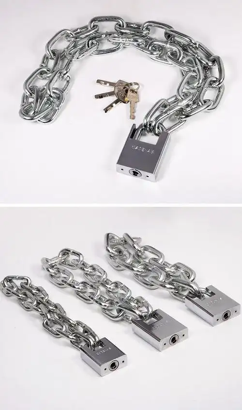 筠芸筌加粗加长链条锁家用锁具防剪防盗车锁自行车锁铁链子门锁05米