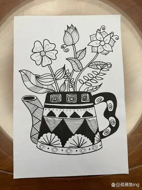 儿童线描画分享