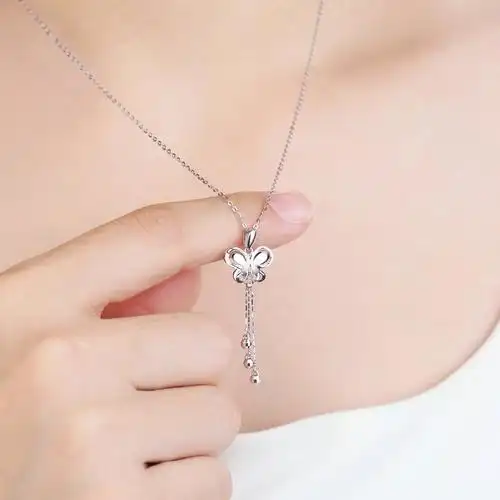 crd克徕帝铂金吊坠女pt950正品挂坠白金蝴蝶流苏吊坠送女友礼物