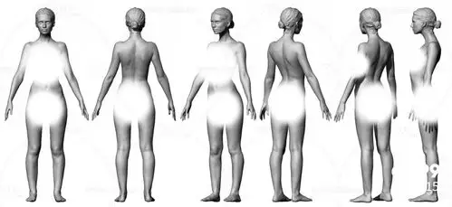 女人女孩女性人体基础模型 max zbrush obj