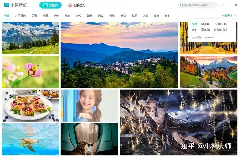 用户可以根据自己的喜好以及电脑屏幕分辨率去筛选喜欢的壁纸