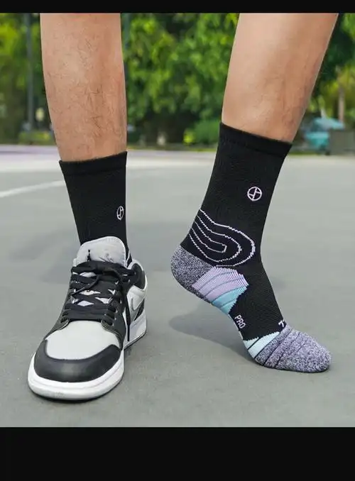 guijiaoer球鞋配袜篮球袜子男春秋长筒透气耐磨专业运动训练毛巾底