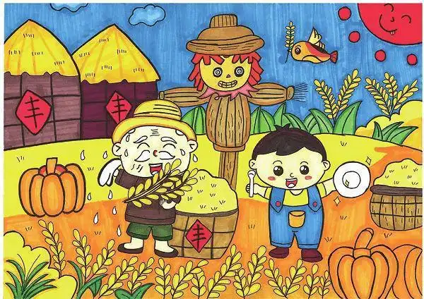 秋收时节丰景如画看小画师们如何描绘丰收季