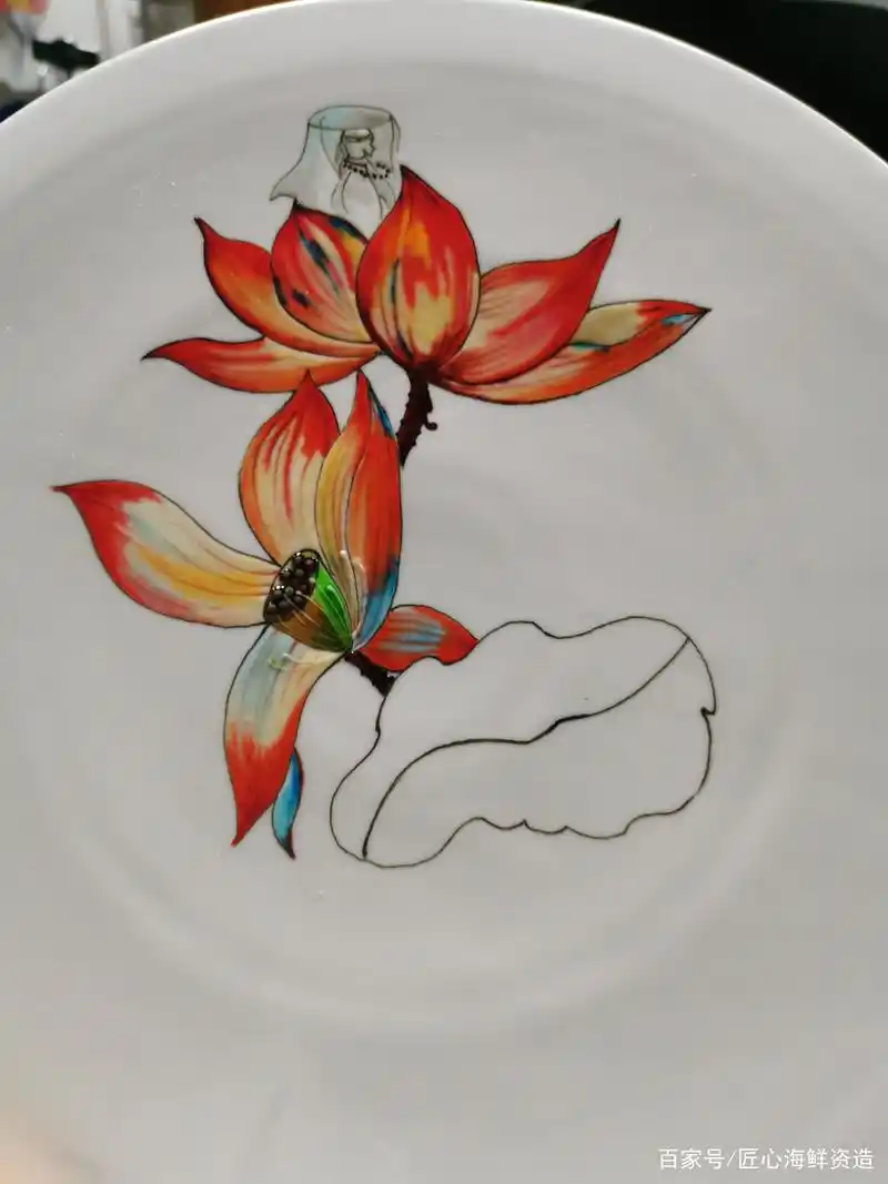 果酱画荷花步骤图