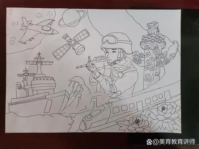 《国防》主题绘画