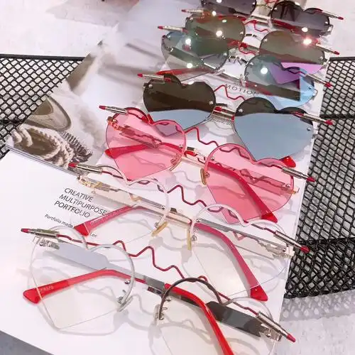 新款爱心眼镜赵丽颖蔡依林同款子弹头墨镜潮流个性网红太阳镜