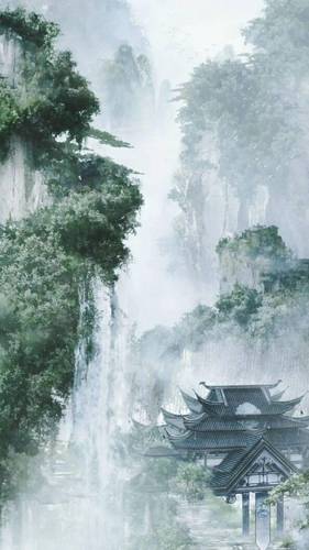 最美古风唯美古风背景场景插画