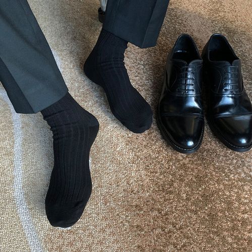 筒袜袜子男长袜夏季纯棉防臭吸汗中筒男士潮黑长筒袜