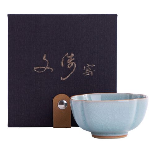 汝窑茶杯品茗杯文涛窑张文涛紫口铁足主人杯单杯冰花杯开片个人杯