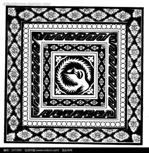 矢量凤凰图腾花边素材