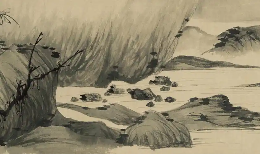 清 张风《秋林山色图》卷