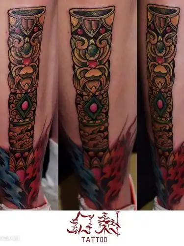 原创设计金箍棒_纹身图案手稿图片_幻刺tattoo的纹身作品集