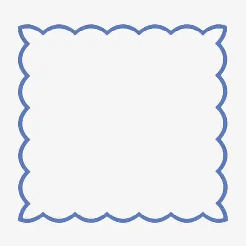 蓝色简约波浪形边框