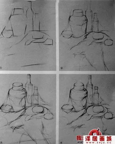 静物素描写生图文教程步骤详解