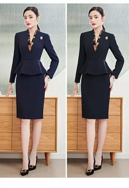 女装时尚职业女裙气质女神范套装春夏款西服美容院前台工作装制服高端