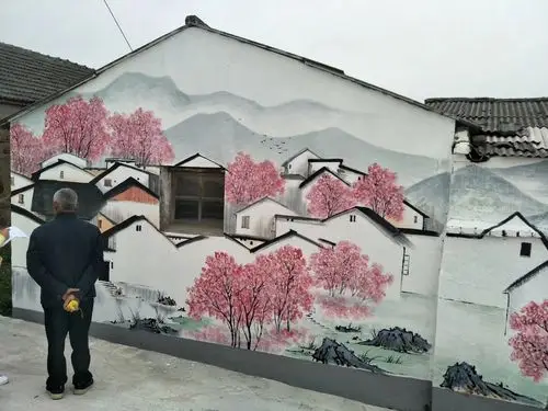 南京美丽乡村外墙手绘墙画墙绘作品