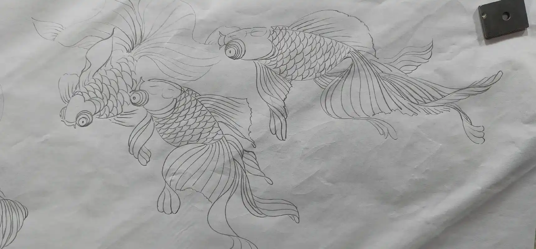 背景 保存 国画 名家画工笔金鱼 中国萌娃活品书 重新选图  - 抖音