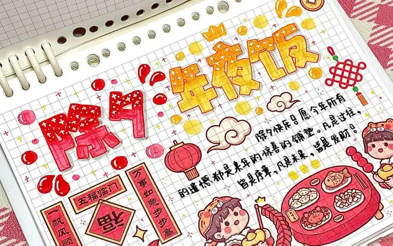 除夕快乐 | 小麻薯新年手帐是谁还在用去年的手帐素材呀?