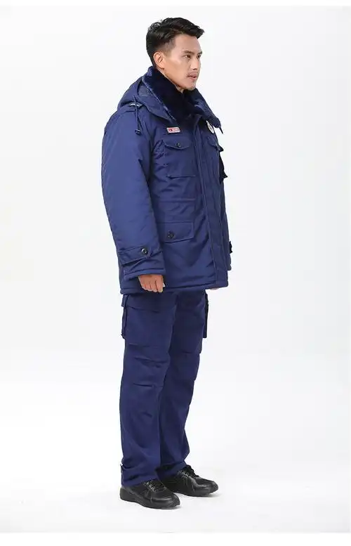 批发消防作训服新式火焰蓝色作训大衣新式中长款冬季防寒保暖棉衣