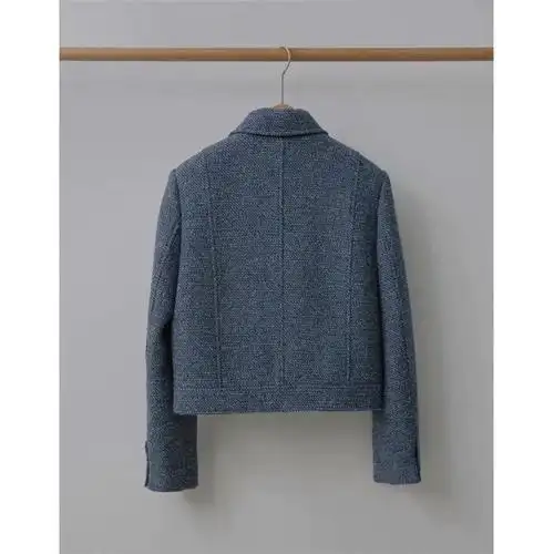 时尚mohhe韩国东大门代购气质小香风羊毛短夹克外套女2024春季现