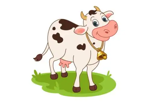 卡通风格微笑的奶牛矢量素材epspng