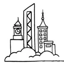 高楼大厦简笔画教程_简笔画图片大全 - 元艺考