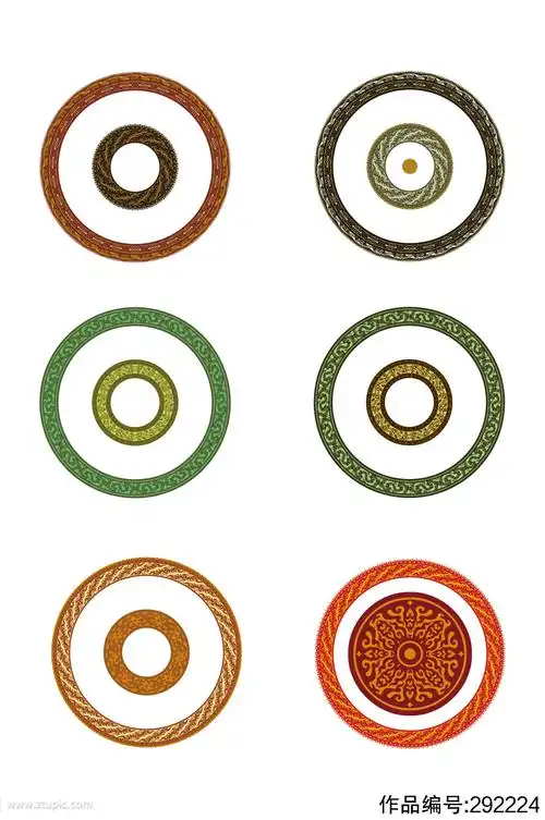 圆形花纹图案矢量模板下载-编号292224-众图网