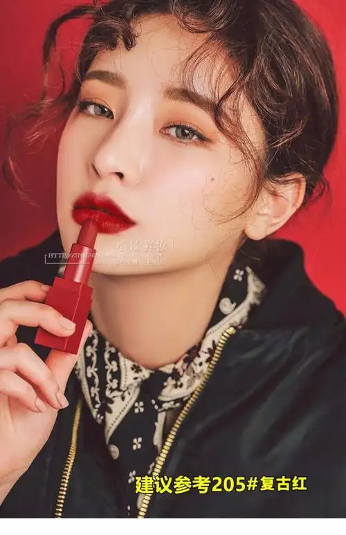 哑光丝绒红色系列口红 复古正红大红酒红姨妈红中国红橘红色唇膏