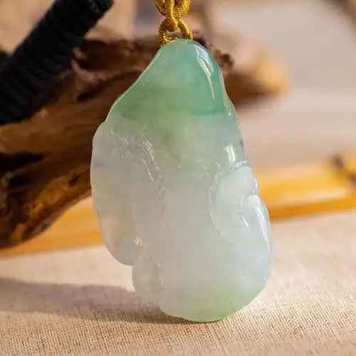 天然翡翠挂件吊坠乘龙观音俏雕冰种jxf3531颈饰