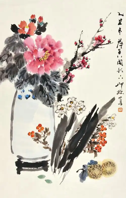 萧朗-六合迎春作品成交价:流拍,萧朗作品拍卖成交记录,天津广业2016