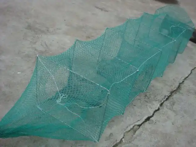 蓝色)六节四门无结网捕鳝笼黄鳝笼龙虾笼小地笼小地龙