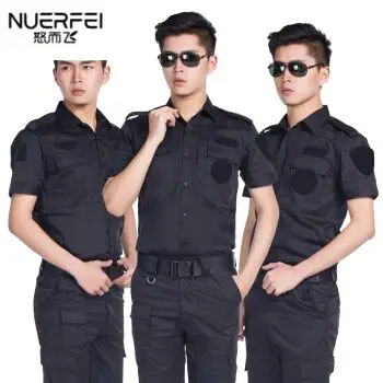 作训服训练服夏装长袖作训服套装黑色短袖特训服耐磨透气公安执勤警服