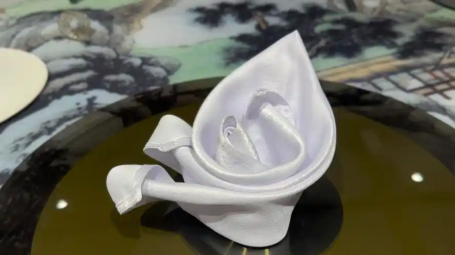 马蹄莲～分享一个口布折花餐巾折花盘花杯花口布花餐巾花教程